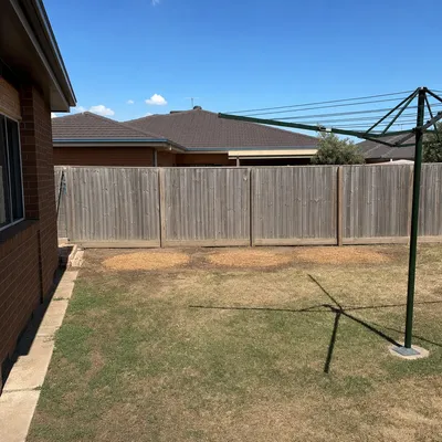 After: Large cypress windbreak, sectional dismantling near a boundary fence, Mornington Peninsula