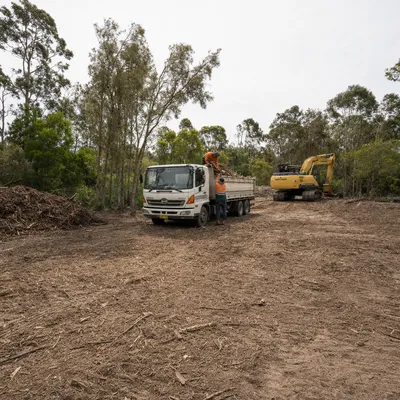 Land Clearing in Mornington Peninsula. Coastal scrub, ti-tree and regrowth knockdown for holiday blocks, build sites and hinterland acreage. Worked to permit lines and overlay boundaries.